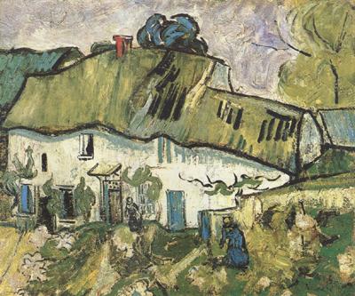 Vincent Van Gogh Farmhouse with Two Figures (nn04) oil painting picture